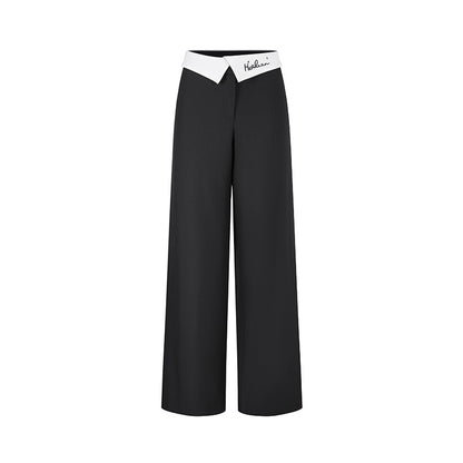 Embroidered Logo Flared Hem Trousers