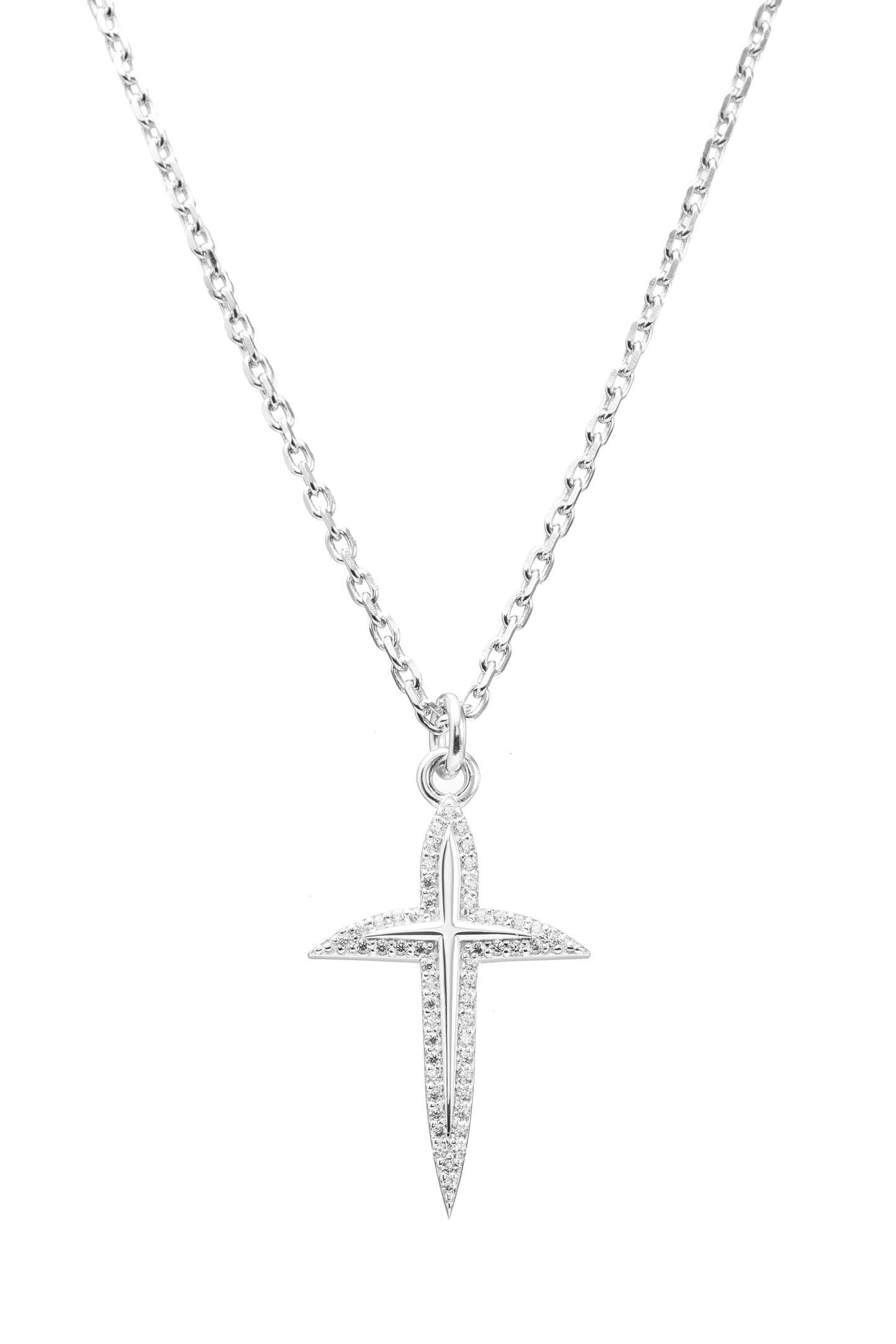 LUZ Series - Light Necklace - External Diamond (Silver)