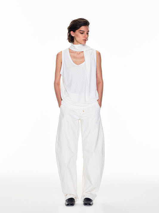 WHITE BUTT-SLIMMING SCIMITAR JEANS