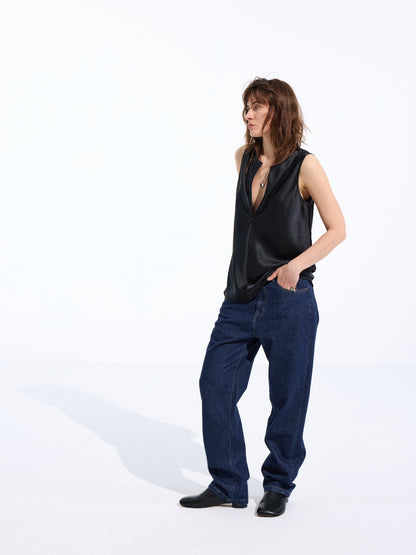 Satin Tank with Invisible Zipper