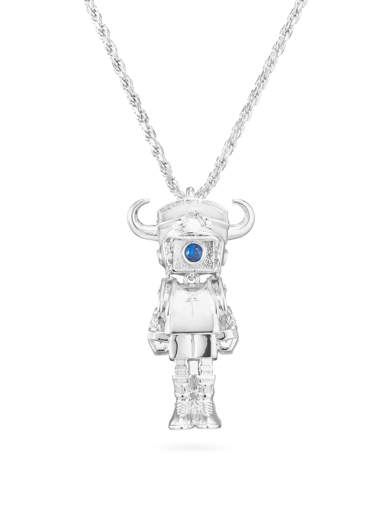 Robot Ox Zodiac Necklace - Silver