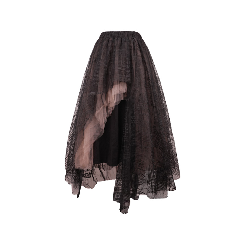 Little Swan Tulle Skirt Newspaper Playful Print