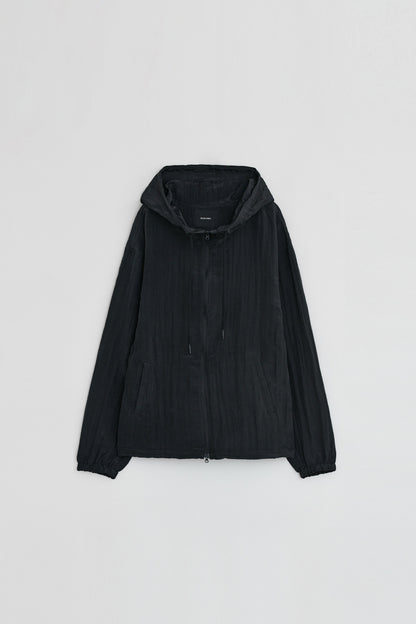 CREASE HOODIE ZIP UP BLACK