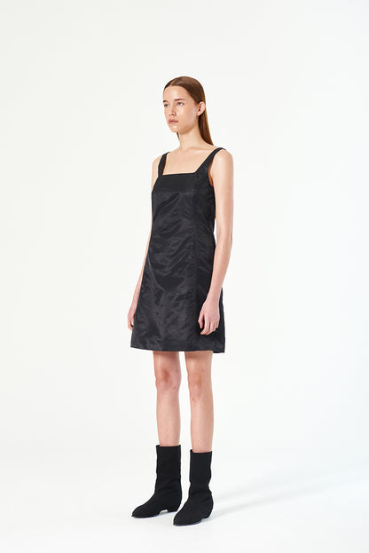 NYLON CURVED DRESS Black