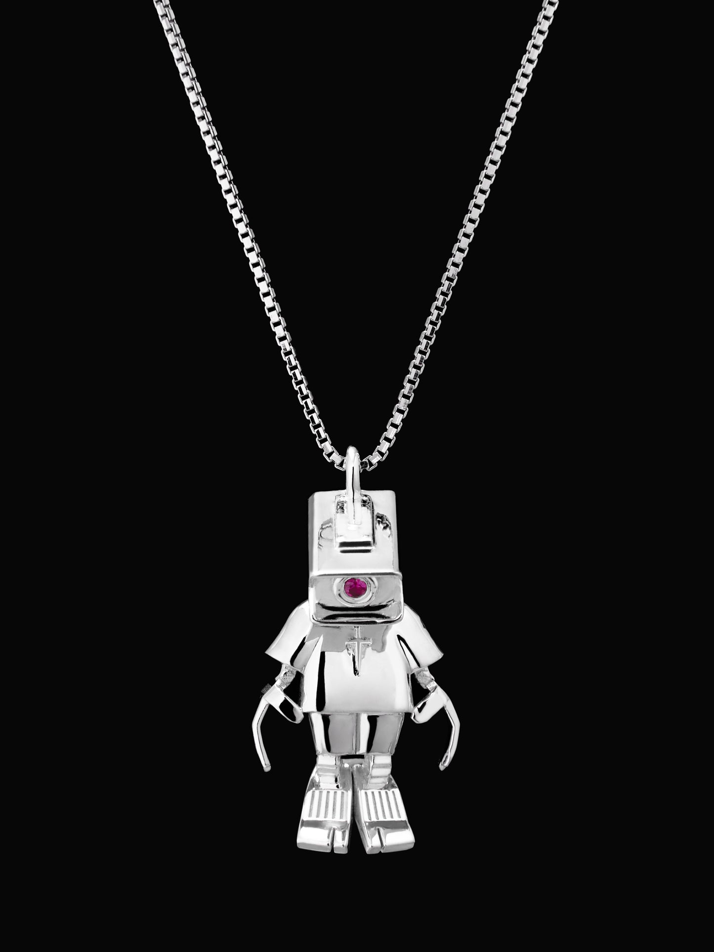 Robot Necklace - Small (Silver)