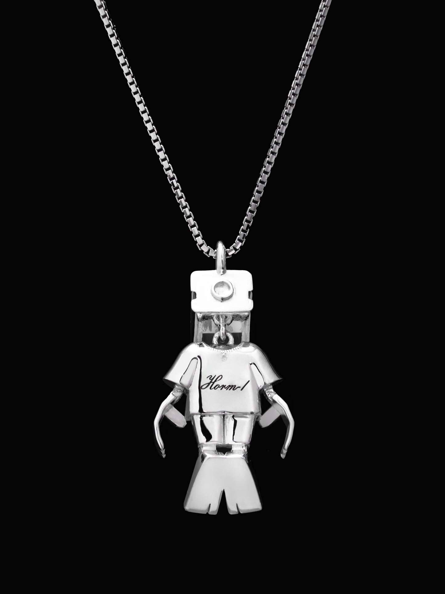 Robot Necklace - Large (Silver)