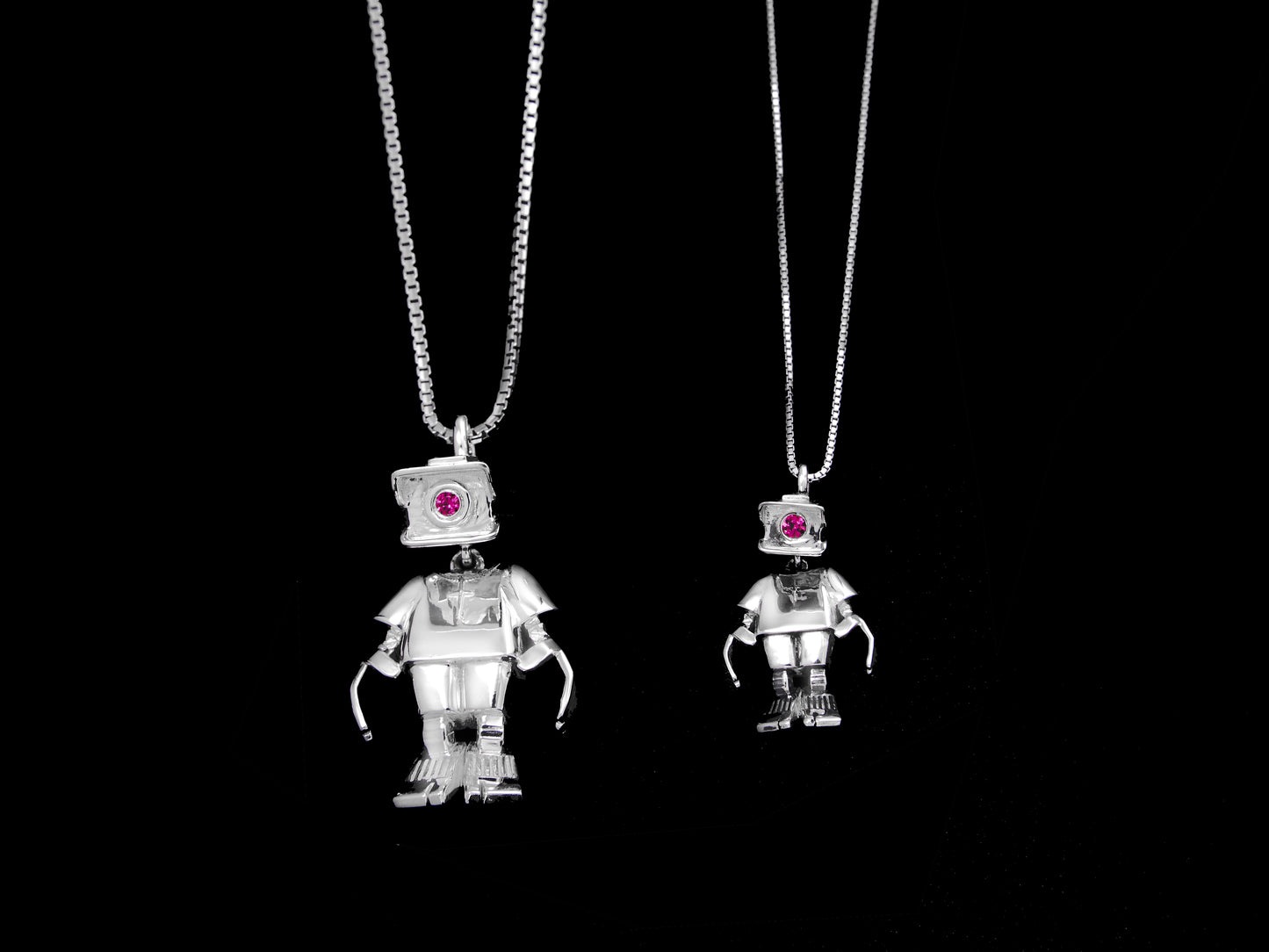 Robot Necklace - Large (Silver)