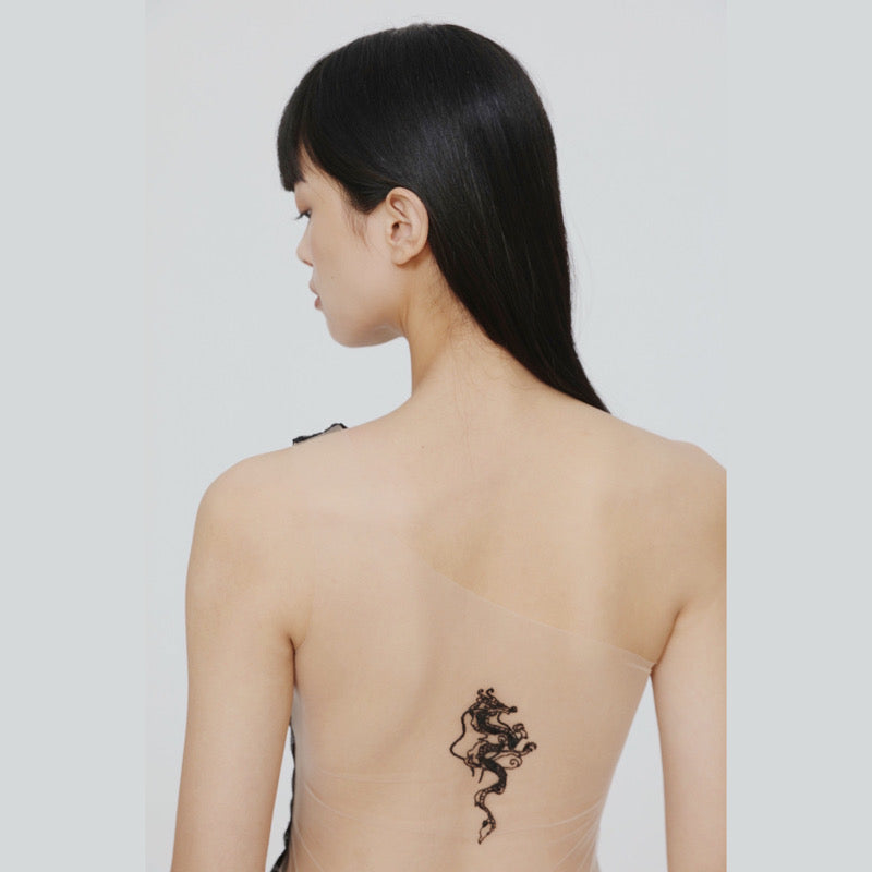 Black Off-shoulder Sequin Embroidered Top-Pre-order