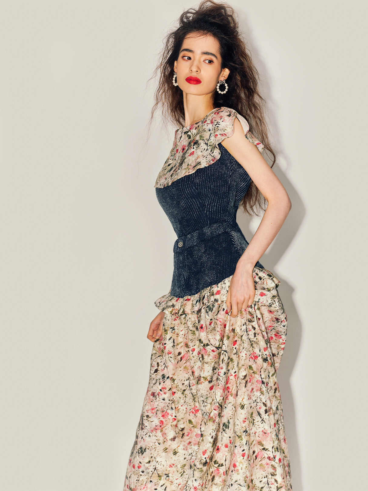 MIAOYAN24 Spring/Summer Original Printed Romantic Bouquet Maxi Skirt