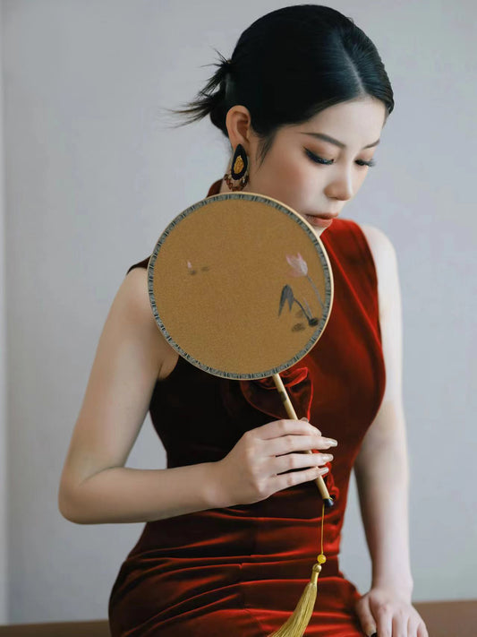 Li Realm Dewdrop Crystal Drop Earring Ebony Garnet Crystal Silver Thick Gold Plated