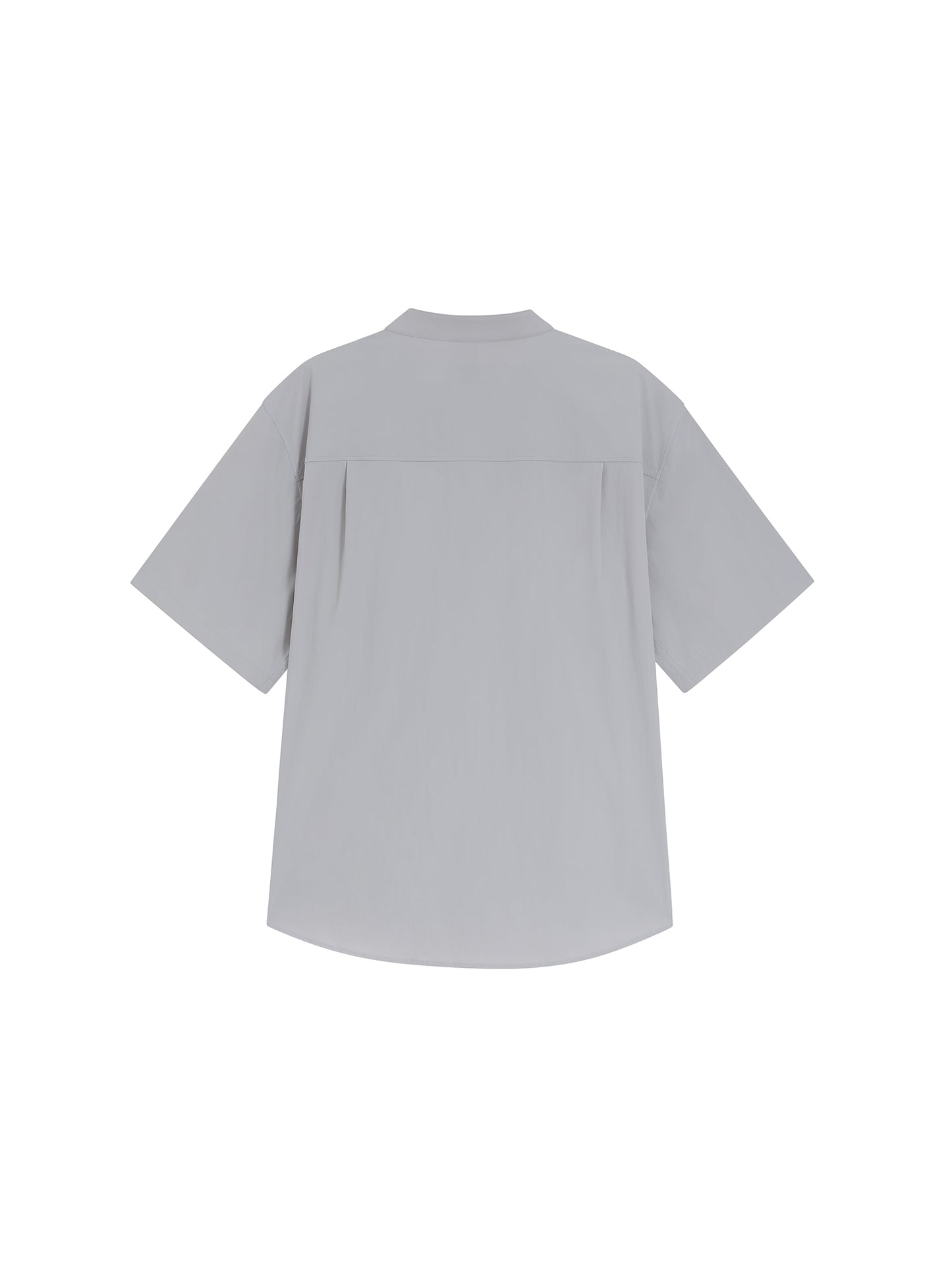 Relaxed Stand Collar Short-Sleeve Shirt