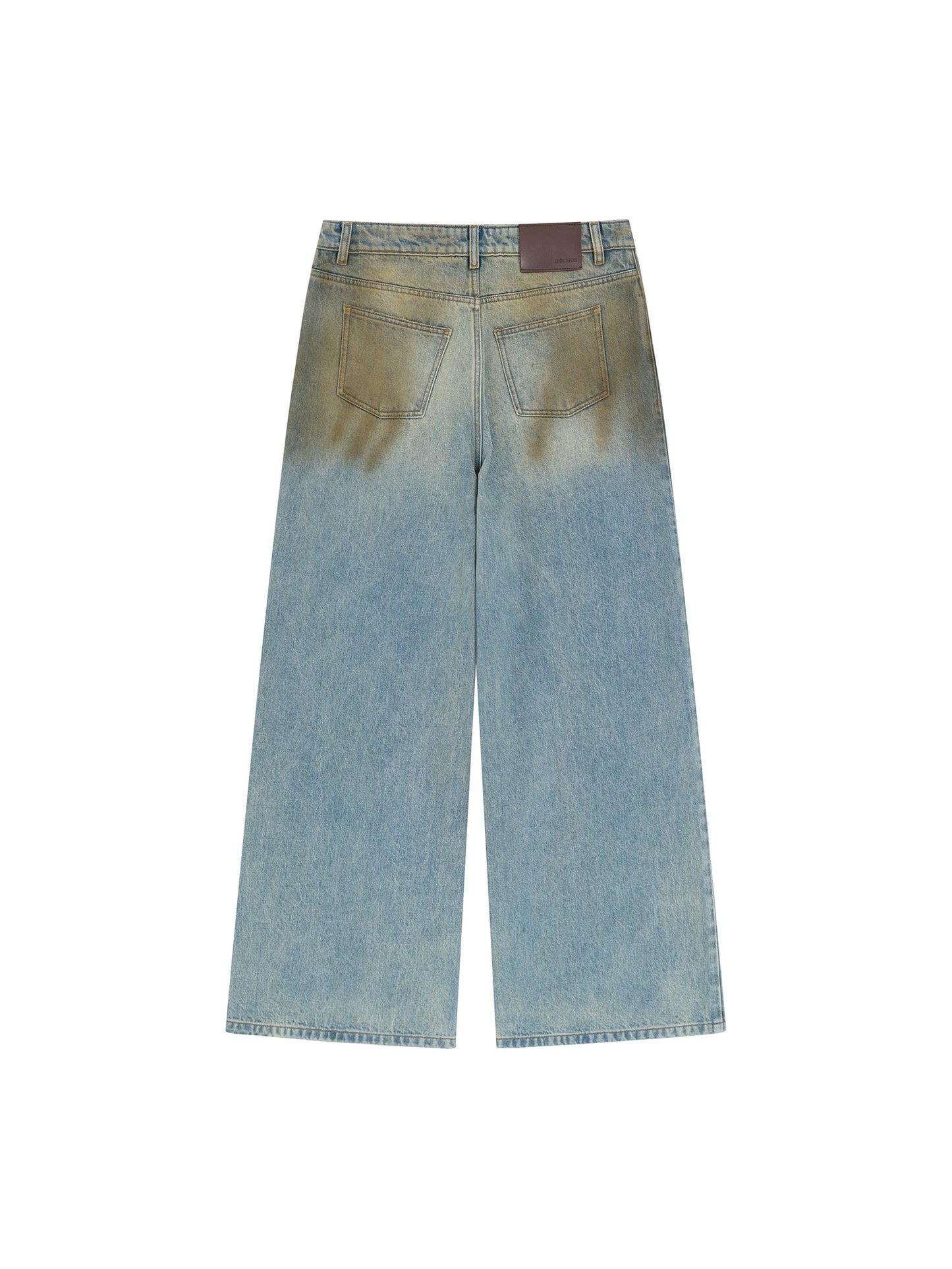 Destroyed Dirt Wash Wide Leg Jeans