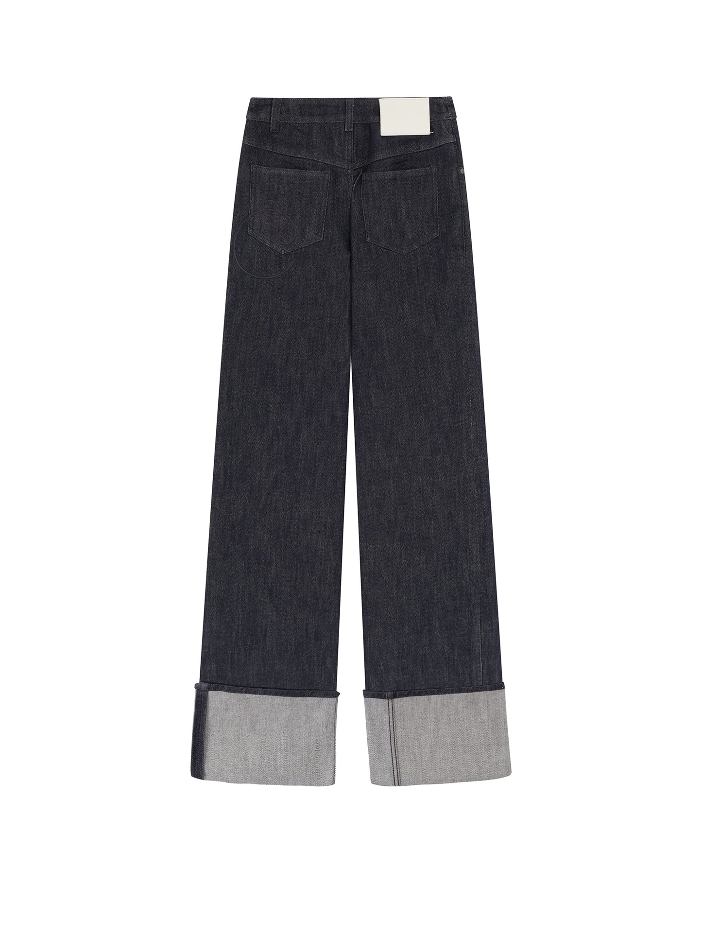 Folding Hem Raw Denim Jeans