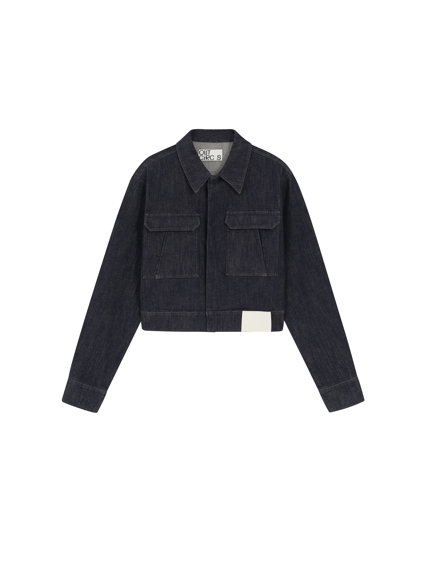 Cropped Raw Denim Boxy Jacket