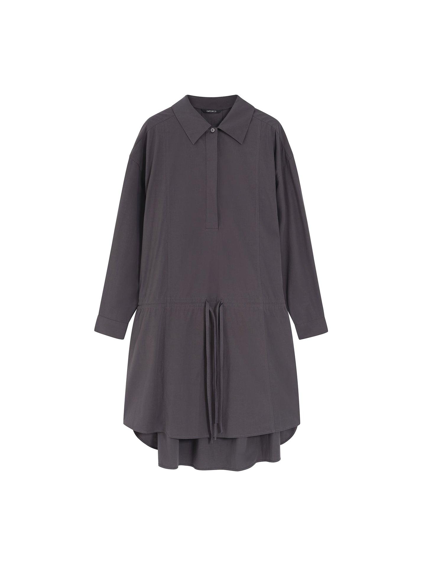 Loosen Form Drawstring Shirt Dress