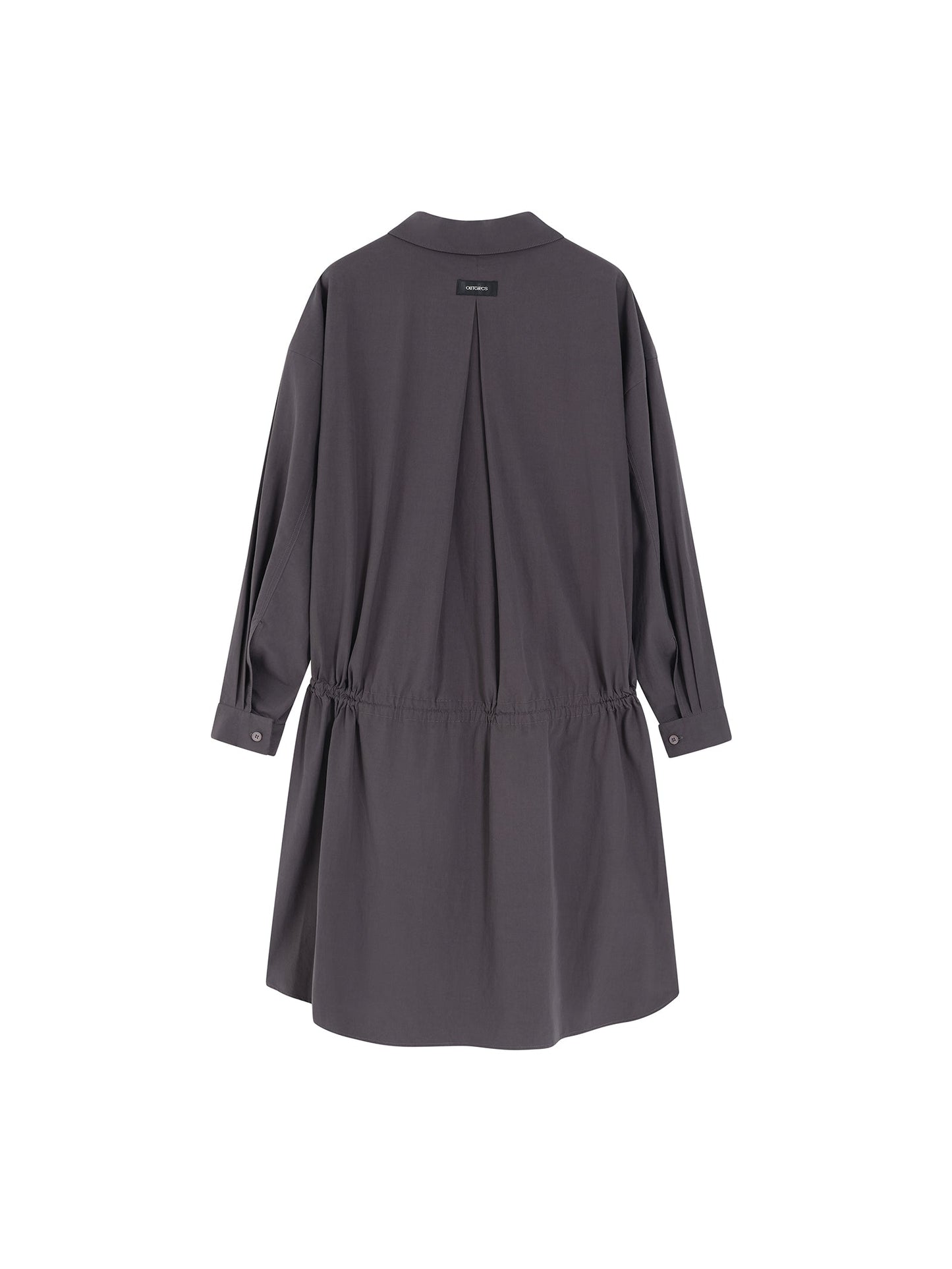 Loosen Form Drawstring Shirt Dress