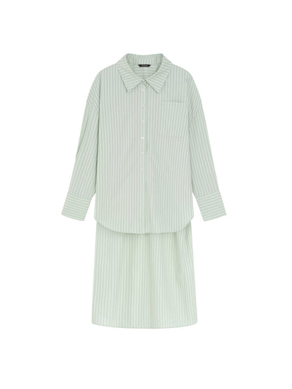 Summer Tone Stripes Long Shirt
