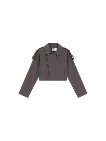 Shoulder Strap Cropped Jacket