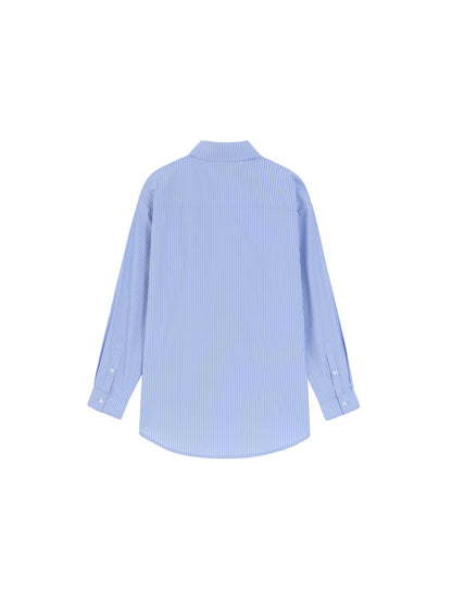 Blue Stripes Logo Front Pocket Shirt