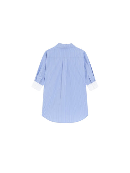 Folding Sleeves Navy Style Shirt