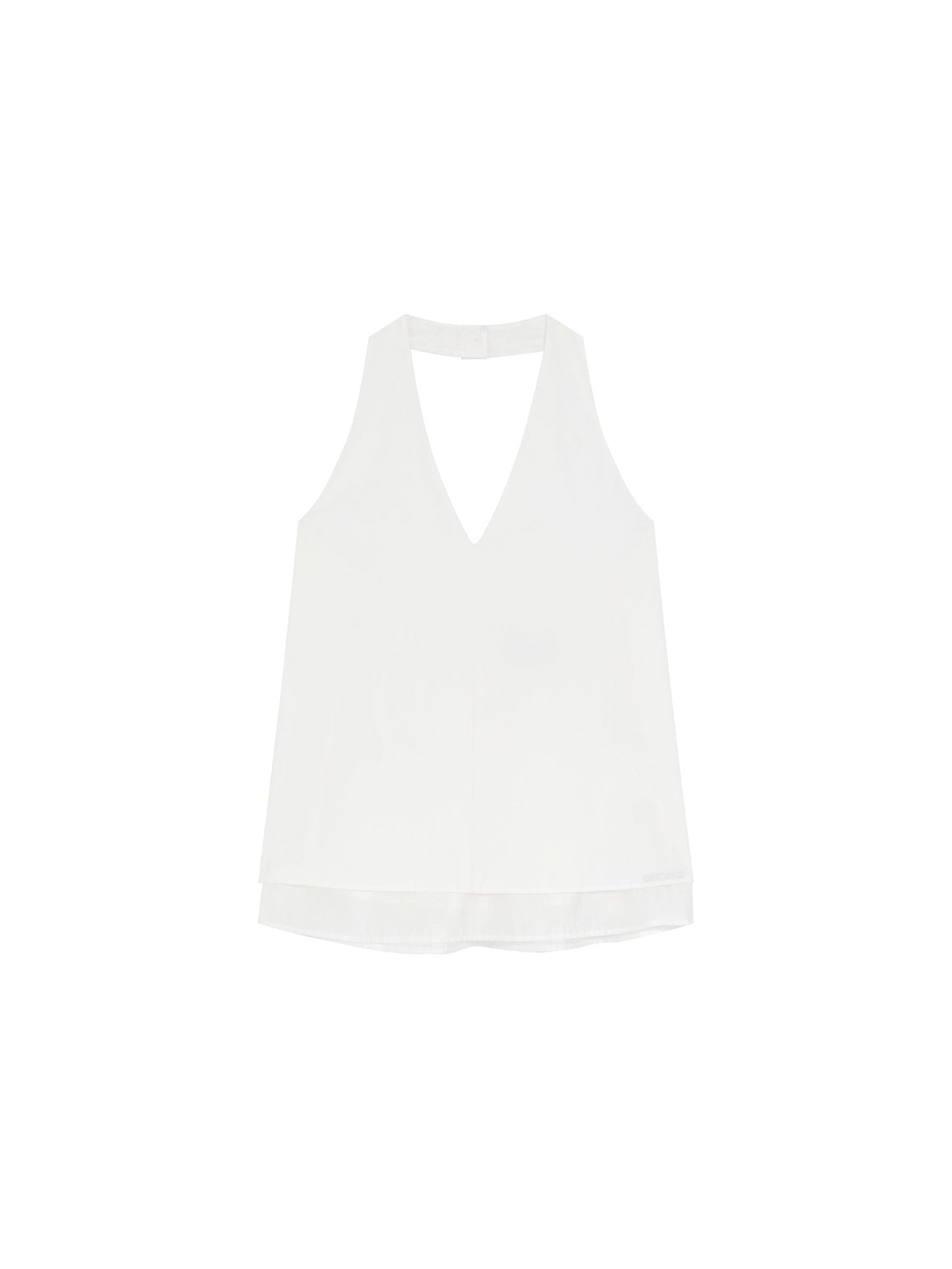 V-Neck Halter Open-Back Top