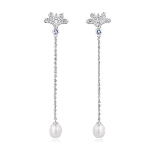 Blooming Pearl Drop Earrings