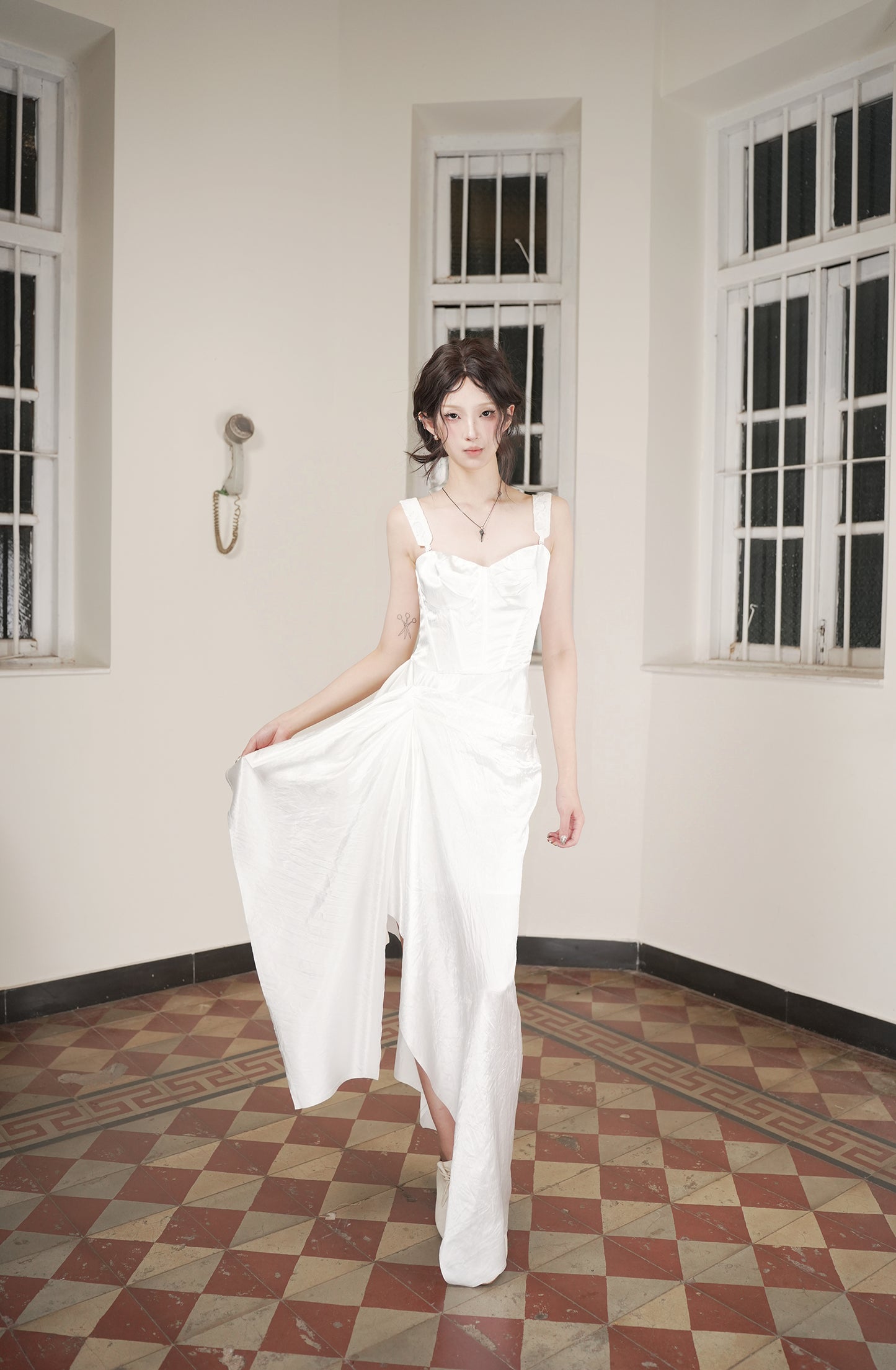 Kate Bustier Magic Word Bodycon Skirt White