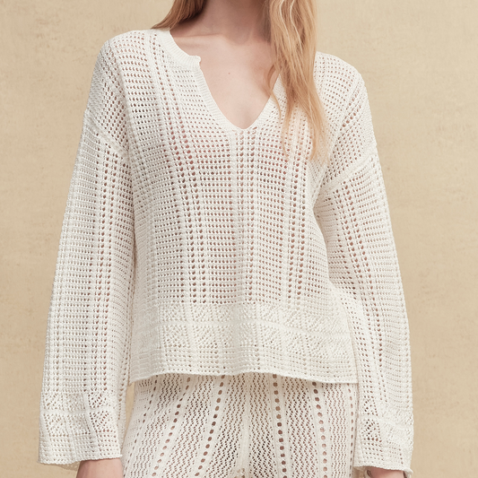 Silky Cotton Bell-Sleeve Knit Top