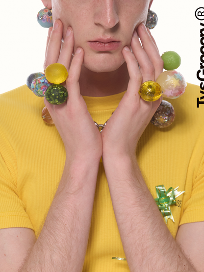 Candy Lemon Statement Ring (Frosted Lemon Yellow)