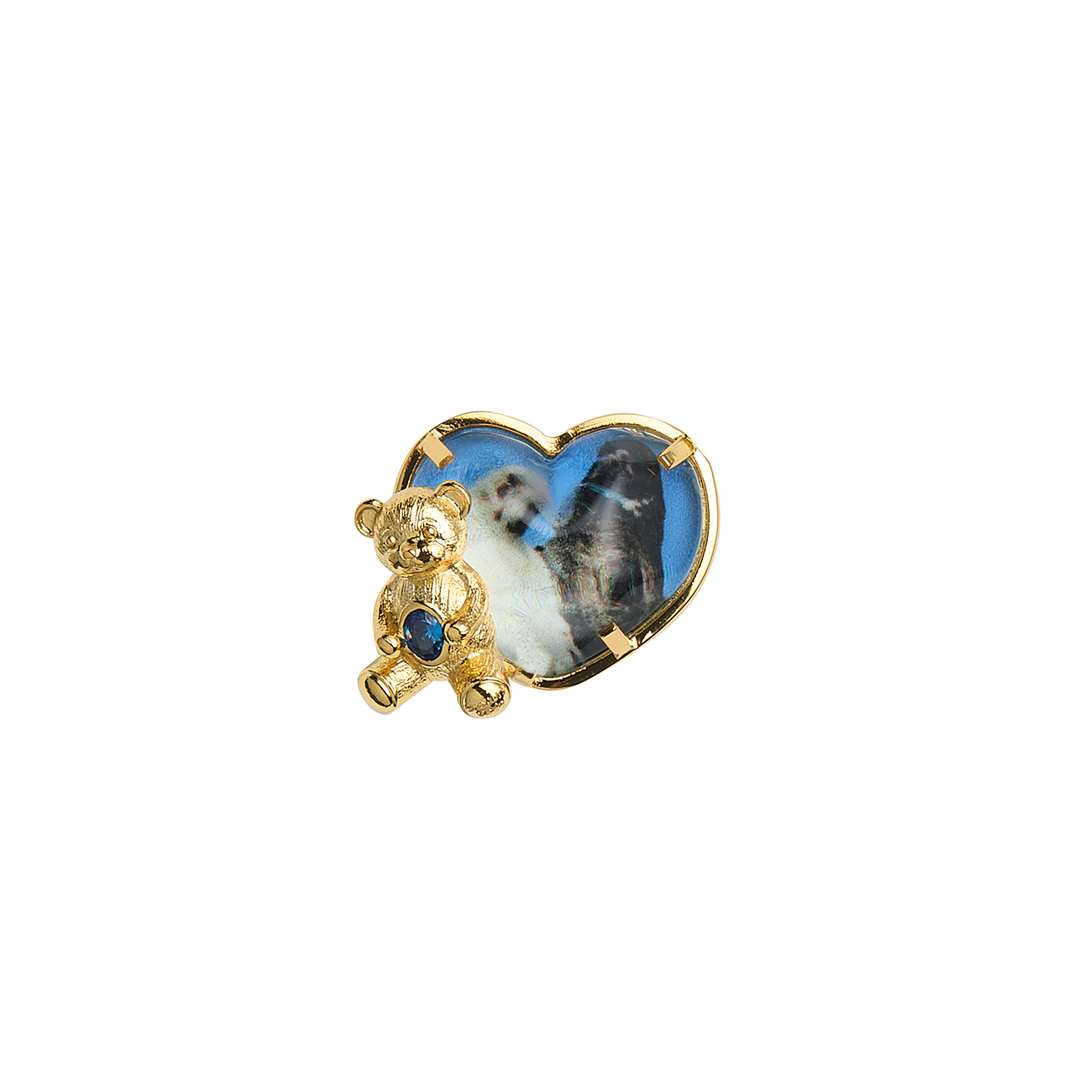 "Gemstone Album" Heart Bear Ring (Dove Theme)