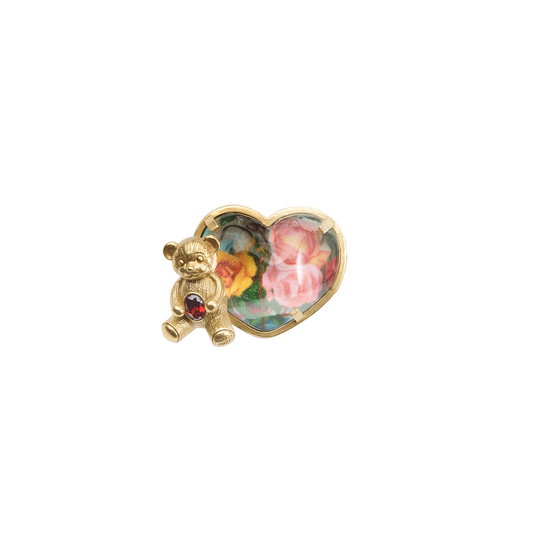 "Gemstone Album" Heart Bear Ring (Rose Theme)