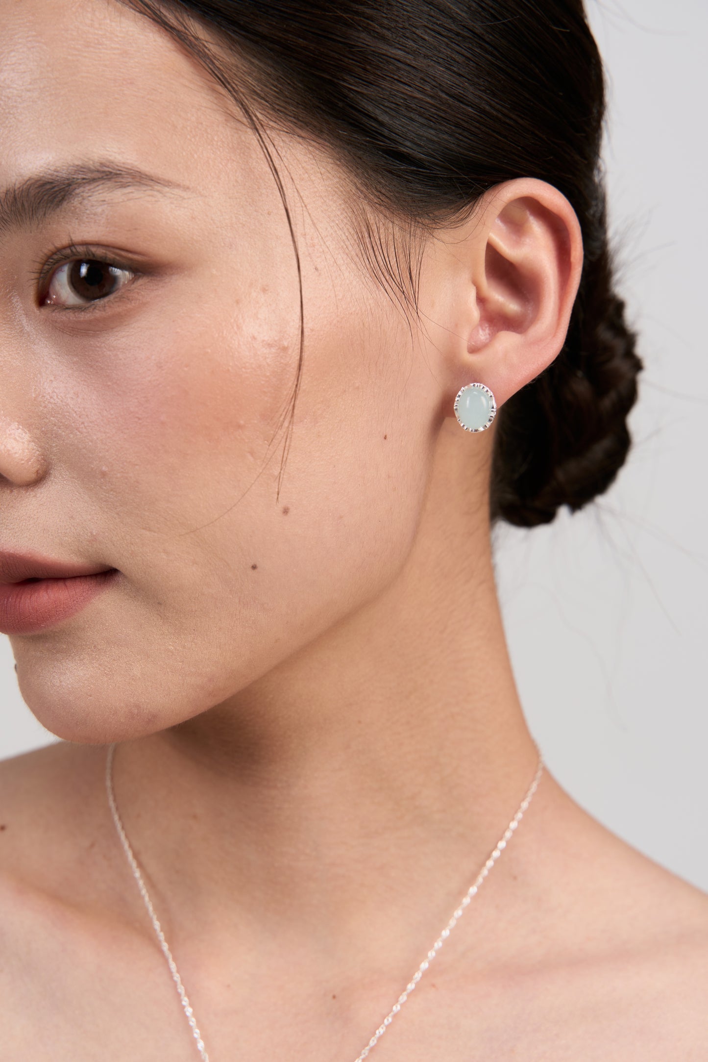 Vine-Set Gemstone Stud Earrings · Ethereal Void