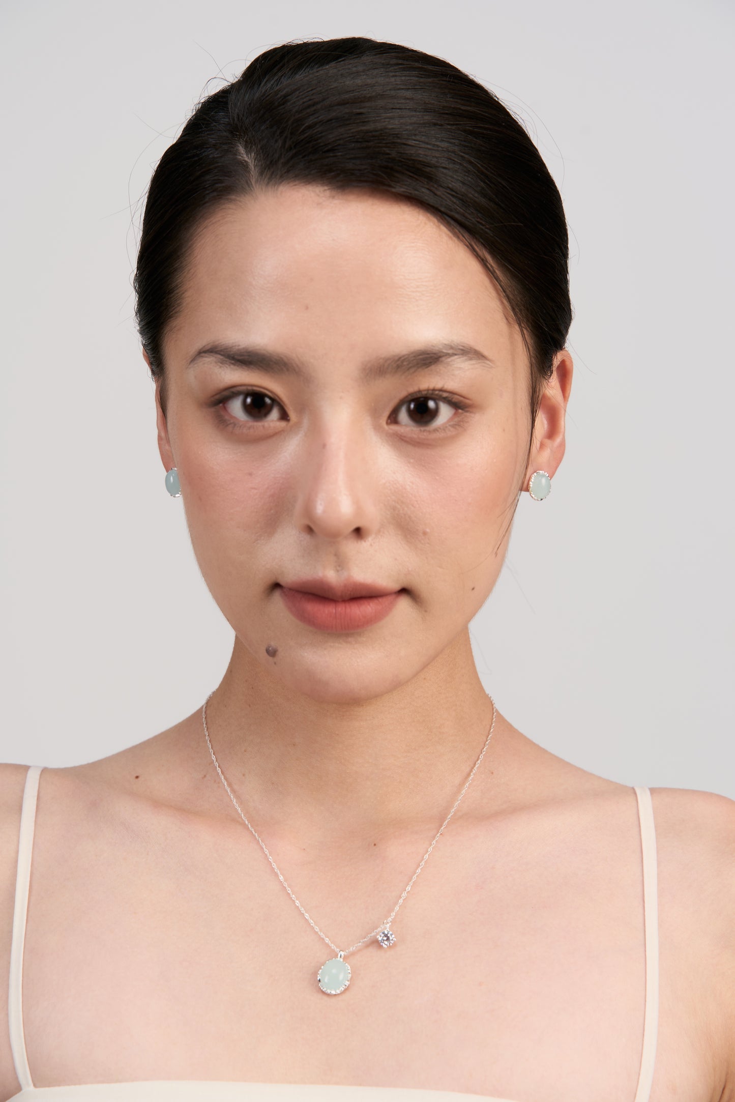 Vine-Set Gemstone Stud Earrings · Ethereal Void