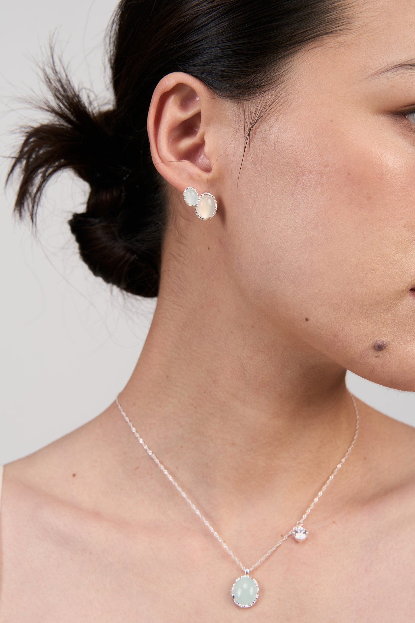 Twin Gemstone Stud Earrings · Ethereal Void