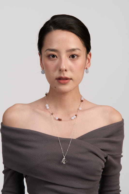 Vine-Set Gemstone Drop Earrings · Ethereal Void