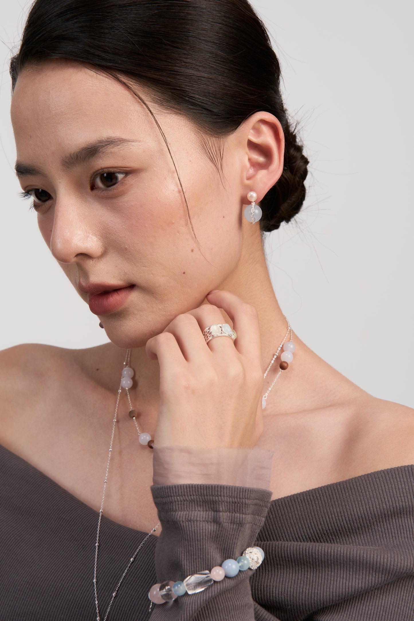 Vine-Set Gemstone Drop Earrings · Ethereal Void