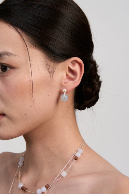 Vine-Set Gemstone Drop Earrings · Ethereal Void