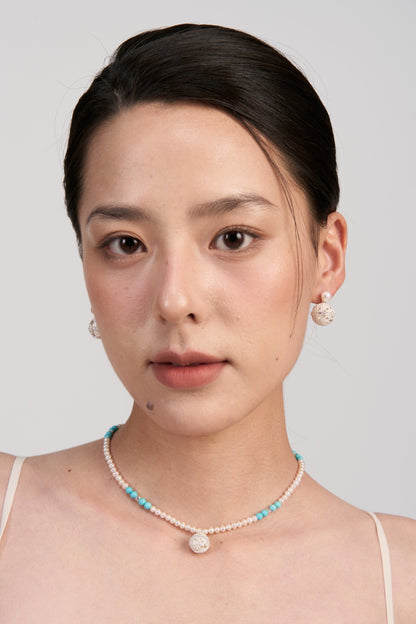 Vine-Set Pearl Short Necklac