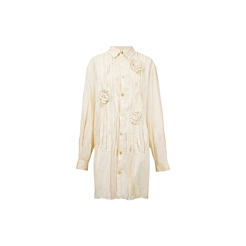 Floral Shirt Tea-Dyed Beige