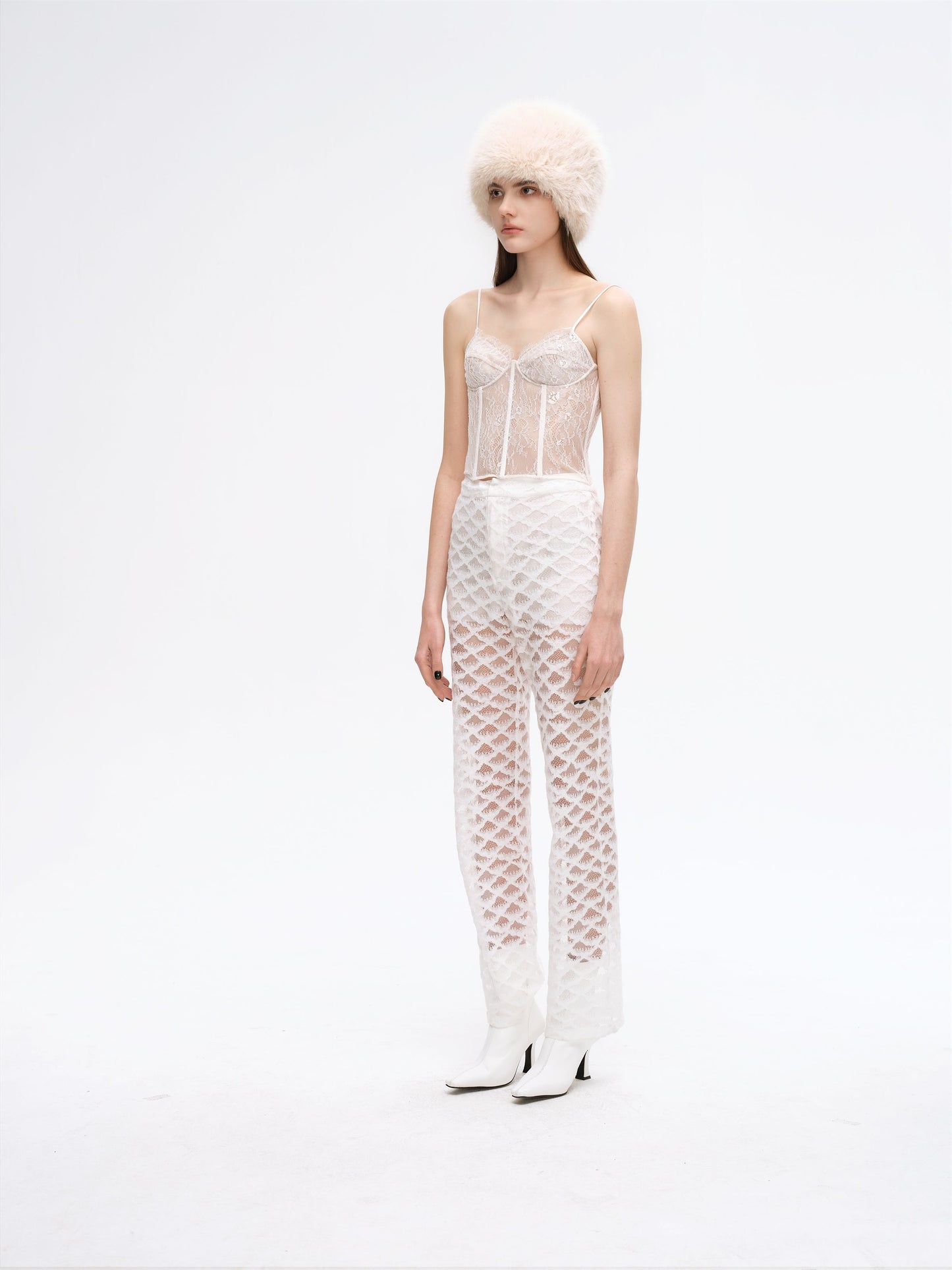 White Lace Trousers