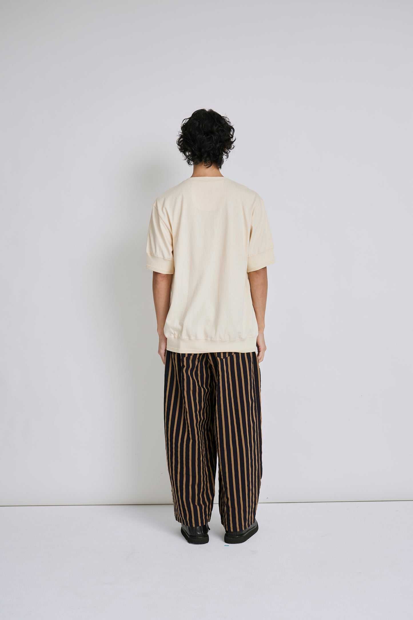 Off-White Button-Down Collarless T-Shirt