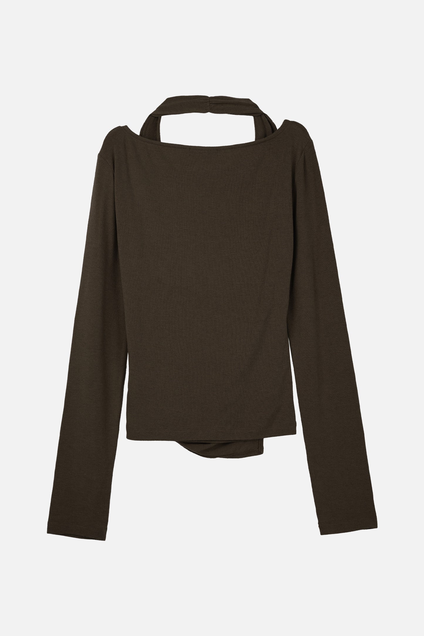 LAYERED HALTER TOP / BROWN