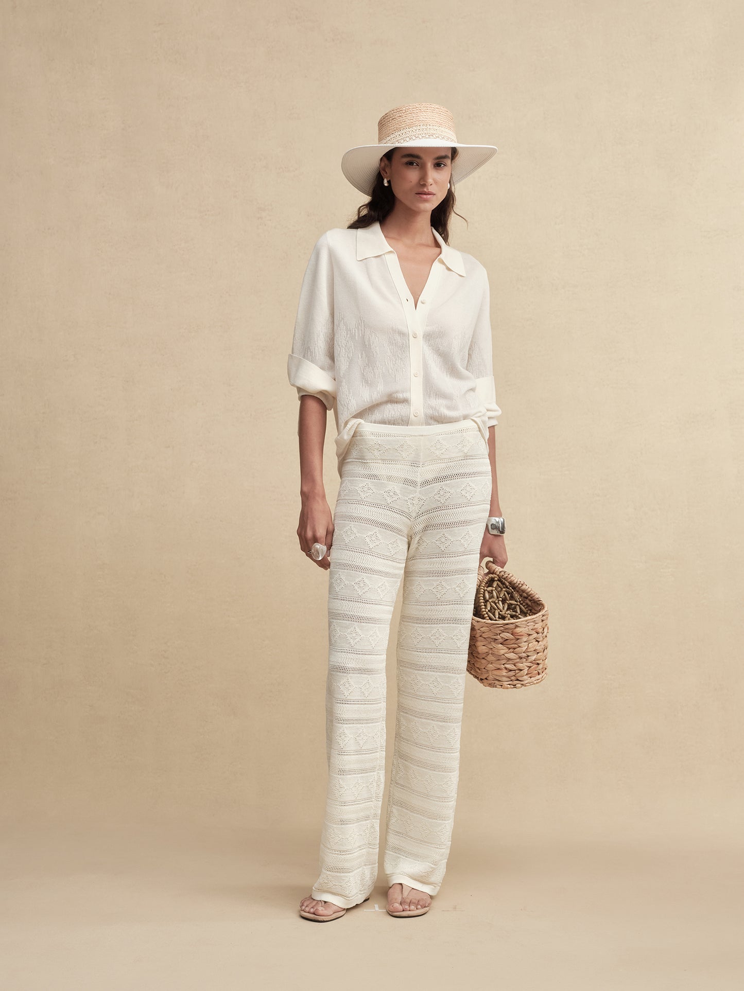 Textured Weave Fringe Boater