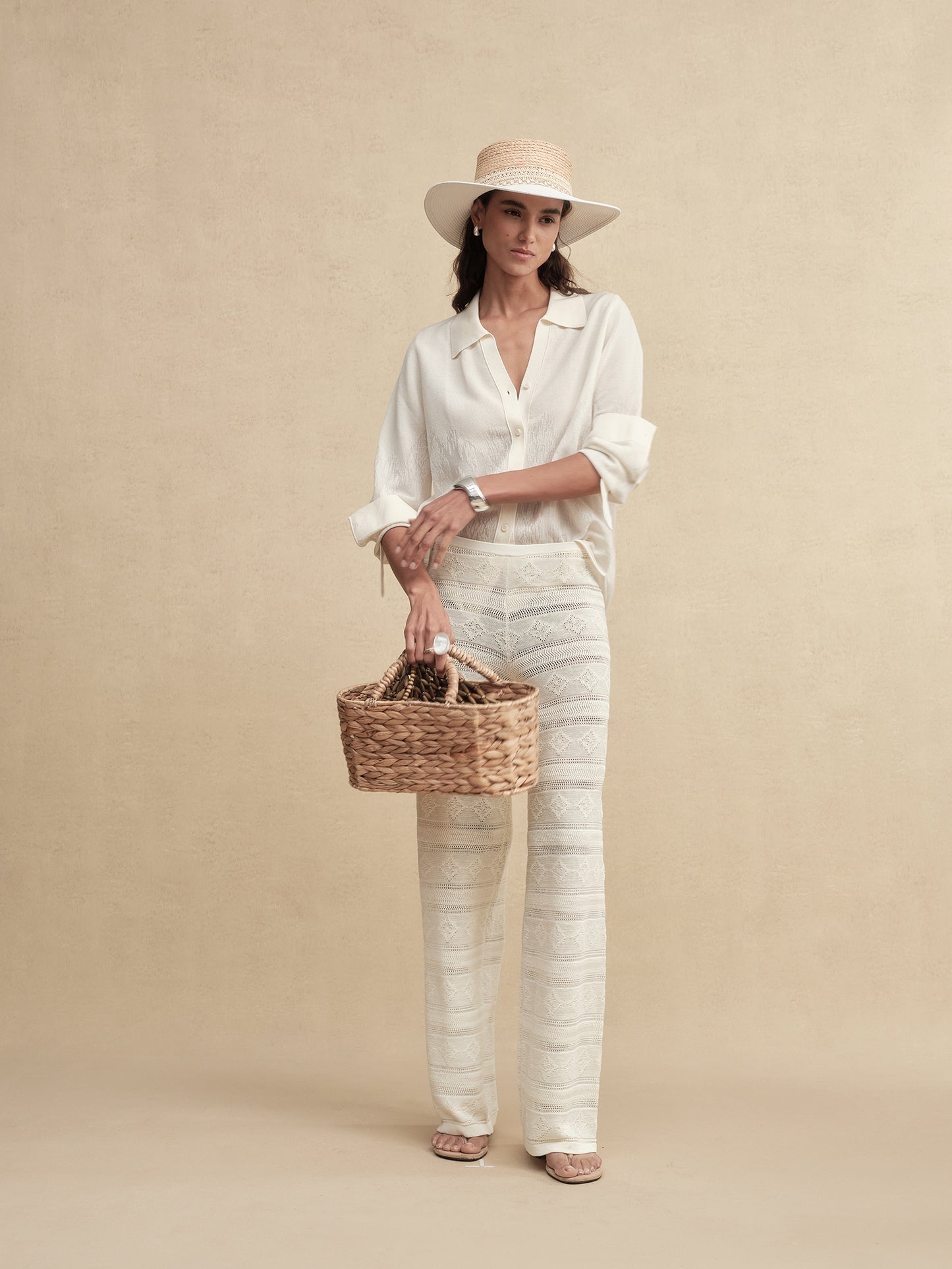 Textured Weave Fringe Boater