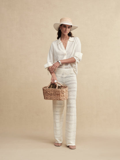 Textured Weave Fringe Boater