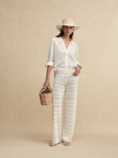 Textured Weave Fringe Boater