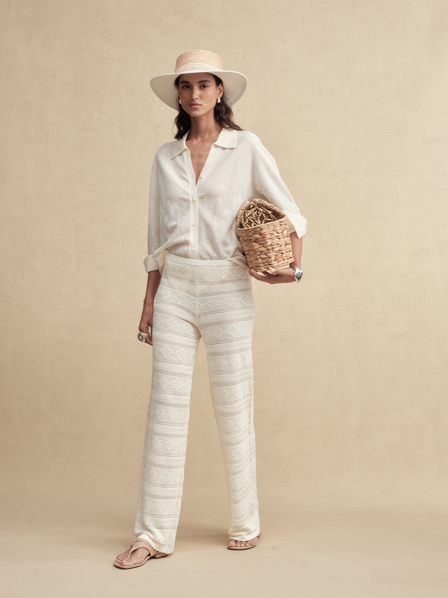 Textured Weave Fringe Boater
