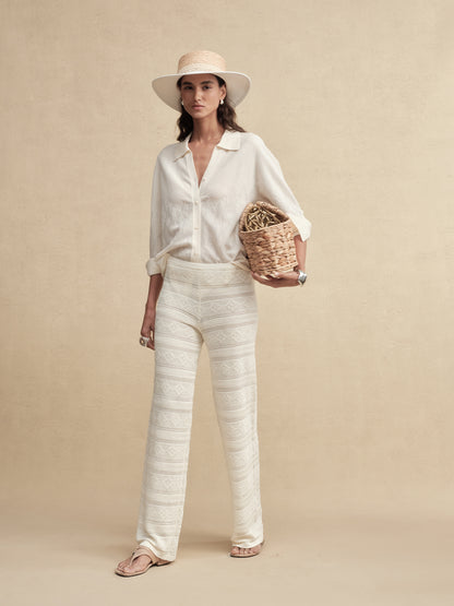 Textured Weave Fringe Boater