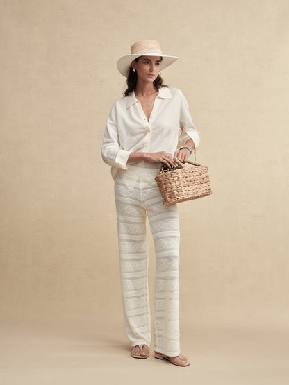 Textured Weave Fringe Boater