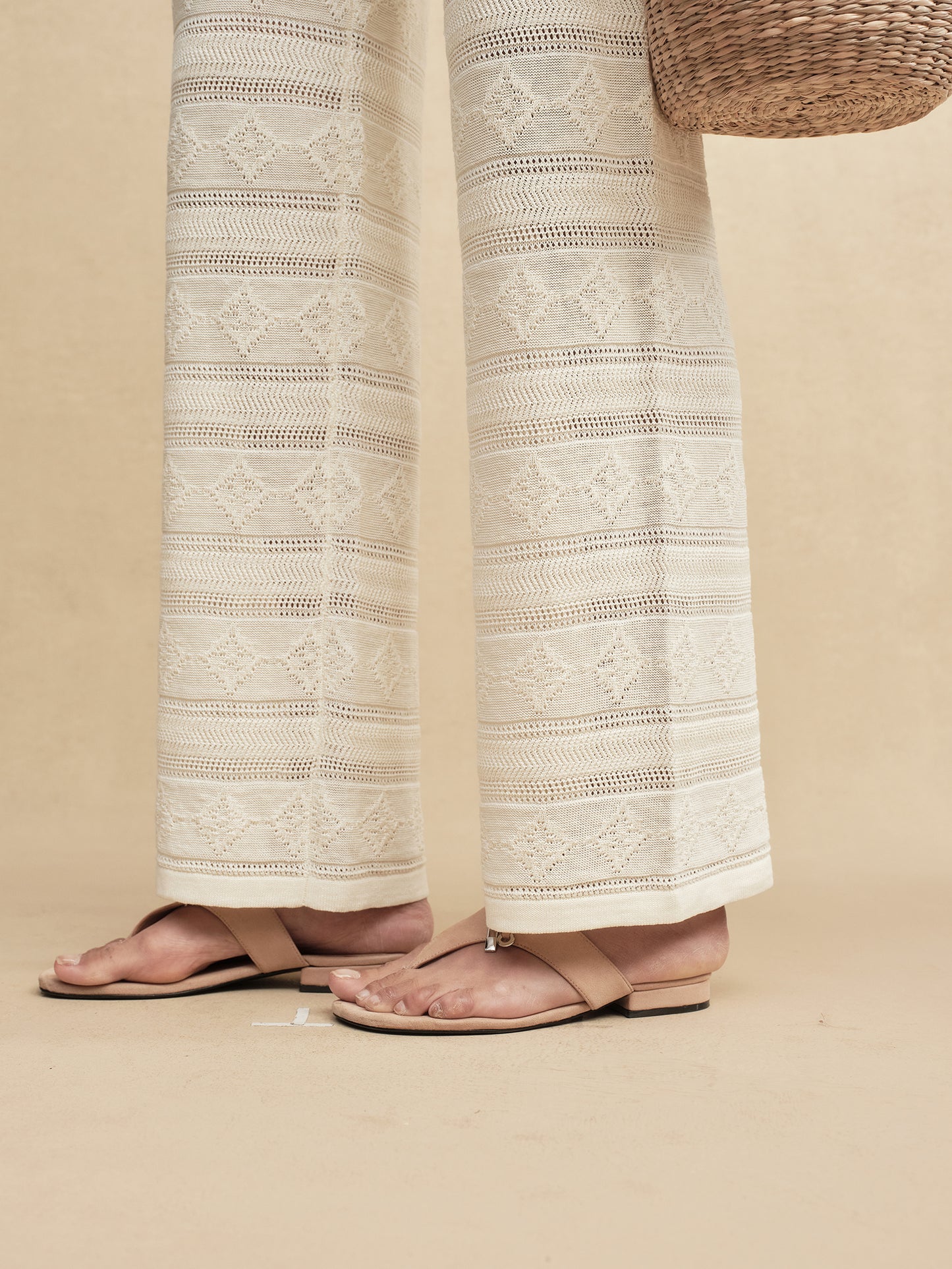 Hemp Patterned Knit Pants